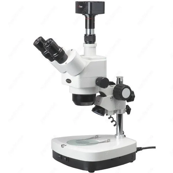 

Stereo Zoom Microscope--AmScope Supplies 5X-80X Stereo Zoom Microscope Dual Halogen + 3MP Digital Camera