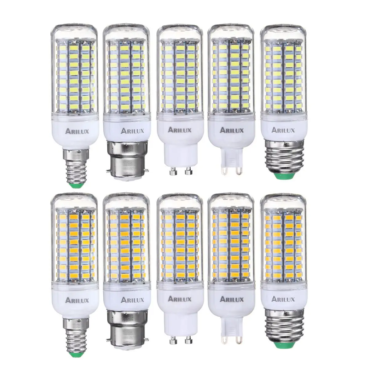 ARILUX Теплый/чистый свет 89 LED E27 E14 B22 GU10 G9 SMD5730 умный IC Кукуруза Светодиодная лампа