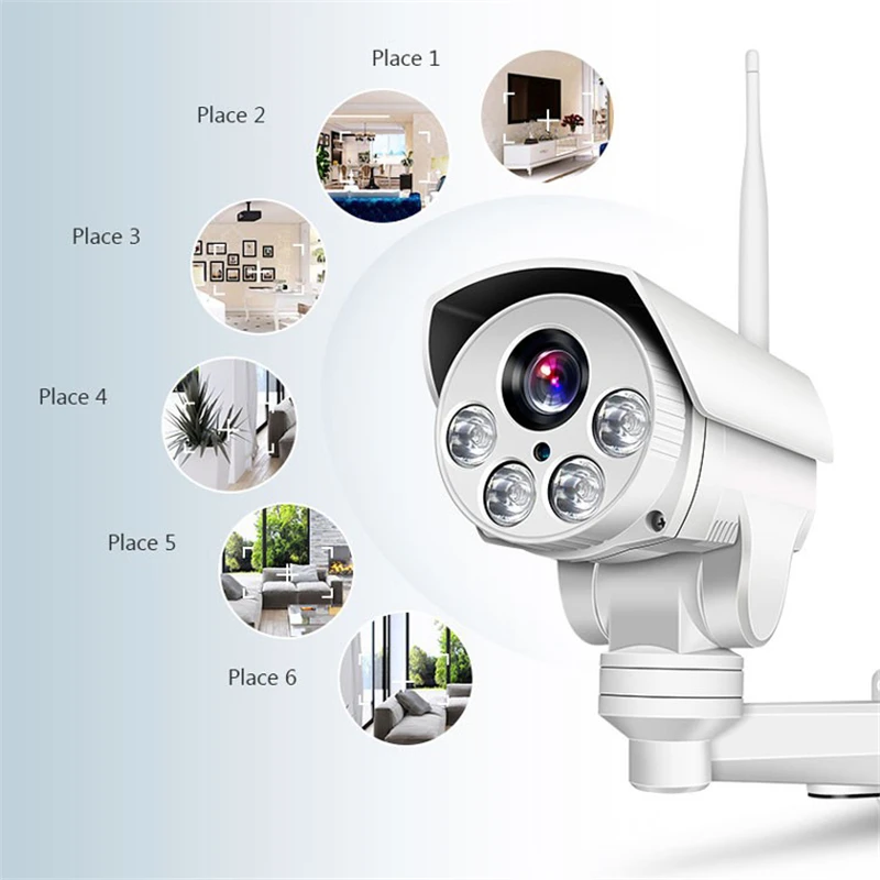 Водонепроницаемая IP-камера HD 1080P с Wi-Fi и оптическим зумом беспроводная уличная