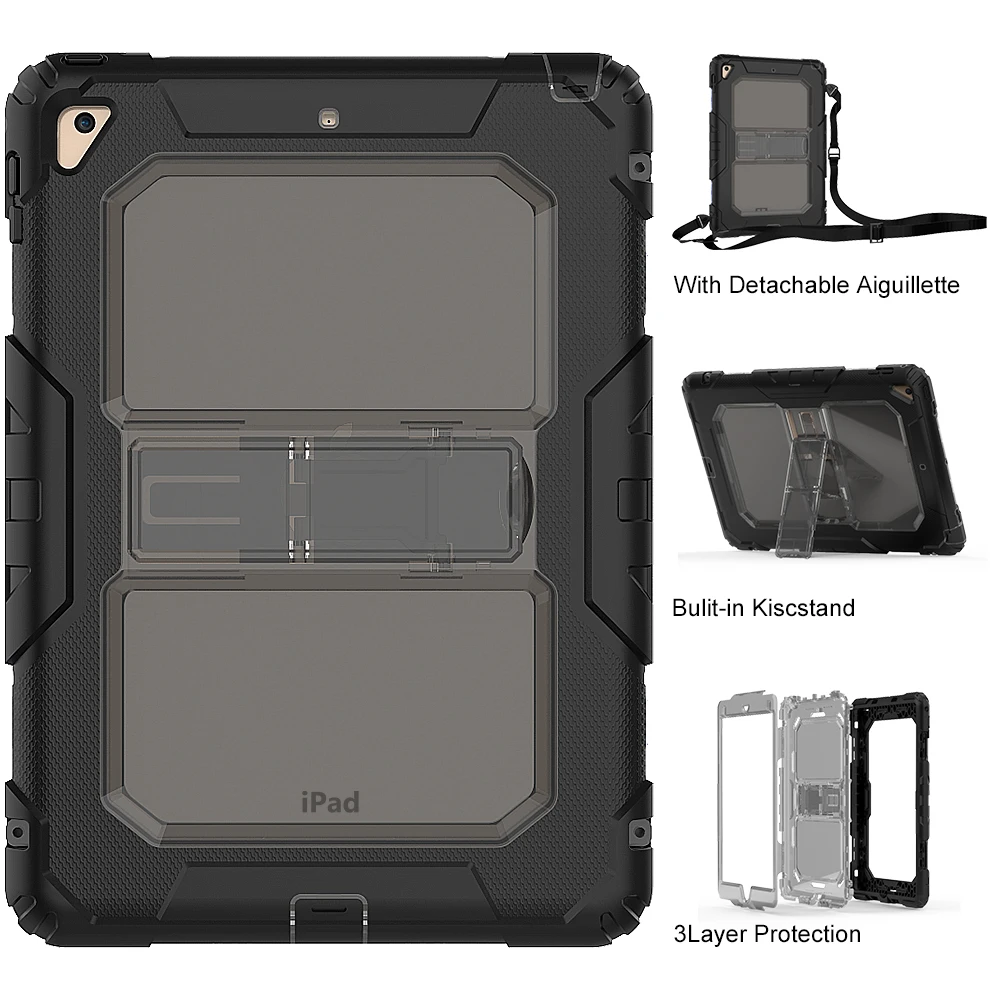 For iPad 2018 Case Coque 2017 9.7 Full Protective Stand Tablet Detachable Strap Capa Fundas | Компьютеры и офис