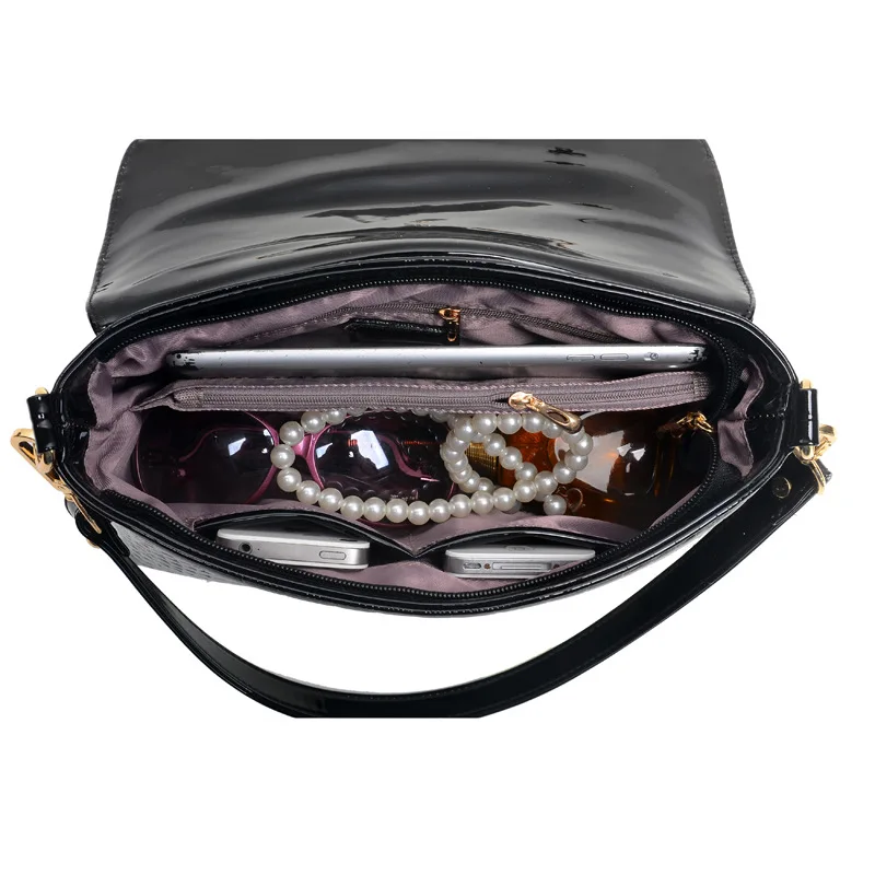 Flyone женская сумка из крокодиловой лакированной кожи новая стильная блестящая