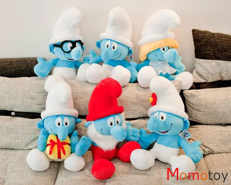 free shipping retail high quality Wholesale baby DOLL The elves papa Smurfette Clumsy Plush Toys with suction cups 6design | Игрушки и