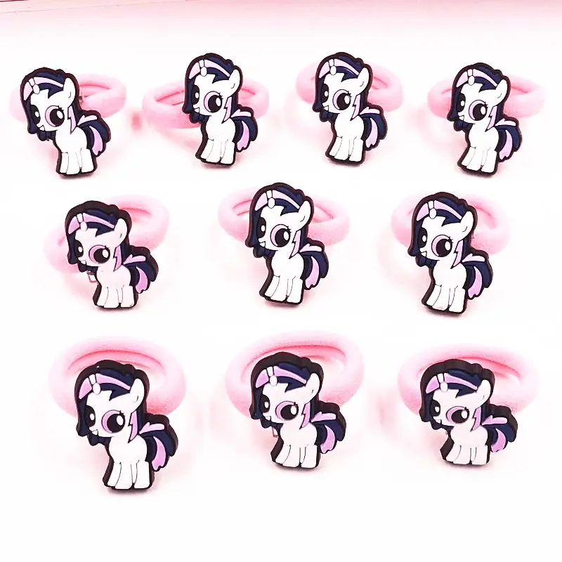 10 шт Kawaii Мультфильм моя маленькая Лошадь Единорог пони дети резиновые резинки