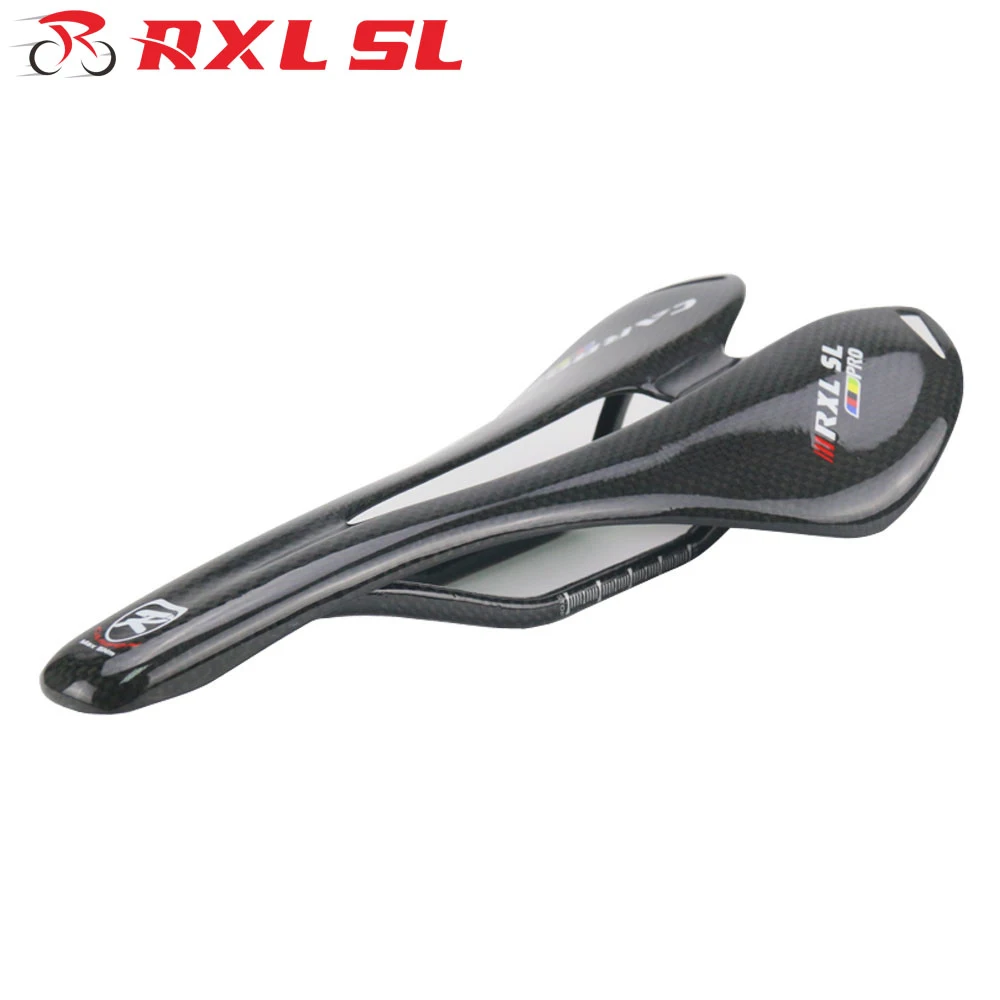 Велосипедное седло RXL SL MTB карбоновое 270*143 мм черное глянцевое для горного