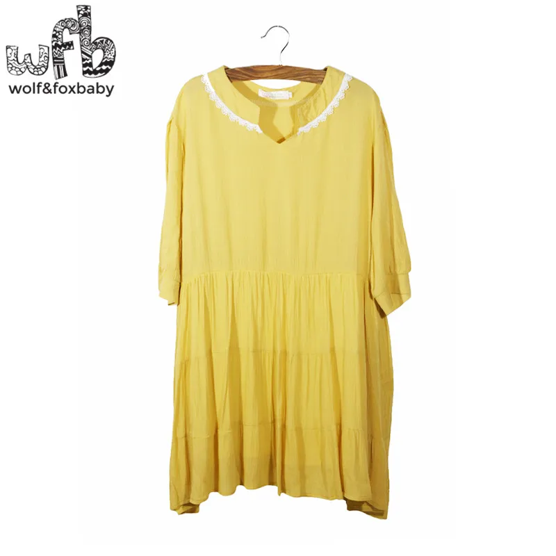 Платье для беременных с коротким рукавом и v-образным вырезом однотонное большие