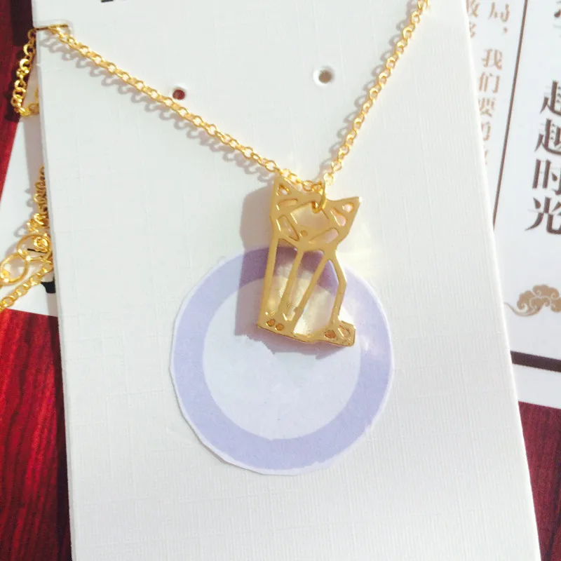 30pcs/lot New Fashion Cute Animal Necklace Jewelry Origami Cat Lucky Face Pendant Gift For Friend | Украшения и аксессуары