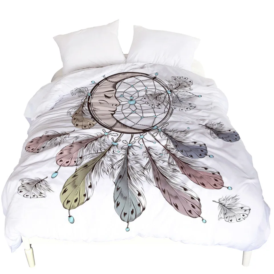 Постельные принадлежности Outlet Moon Dreamcatcher пододеяльник перья 1 Piece покрывало белое