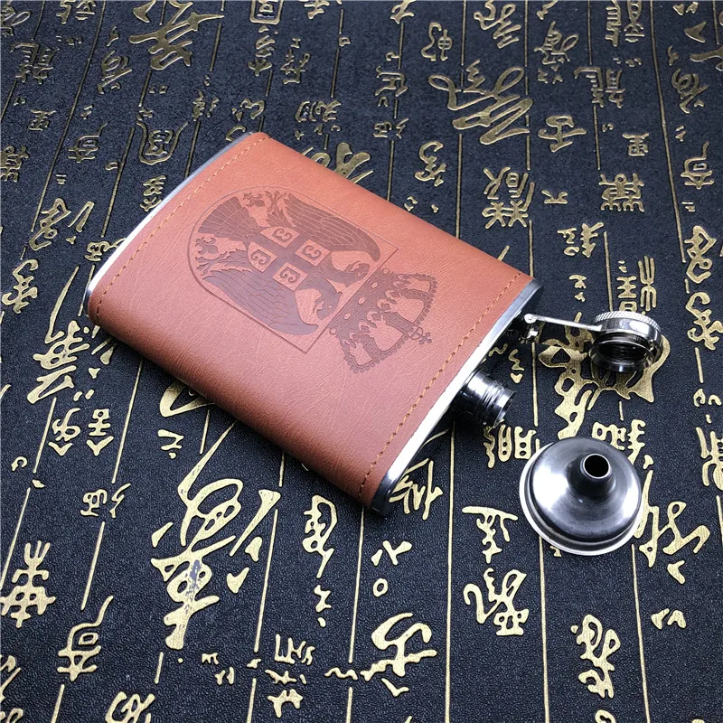 Alalinong A24 High Quality Pu Leather Stainless Steel Hip Flask 8 Ounce Liquor Whiskey Alcohol Pocket Wine Flagon Bottles | Дом и сад
