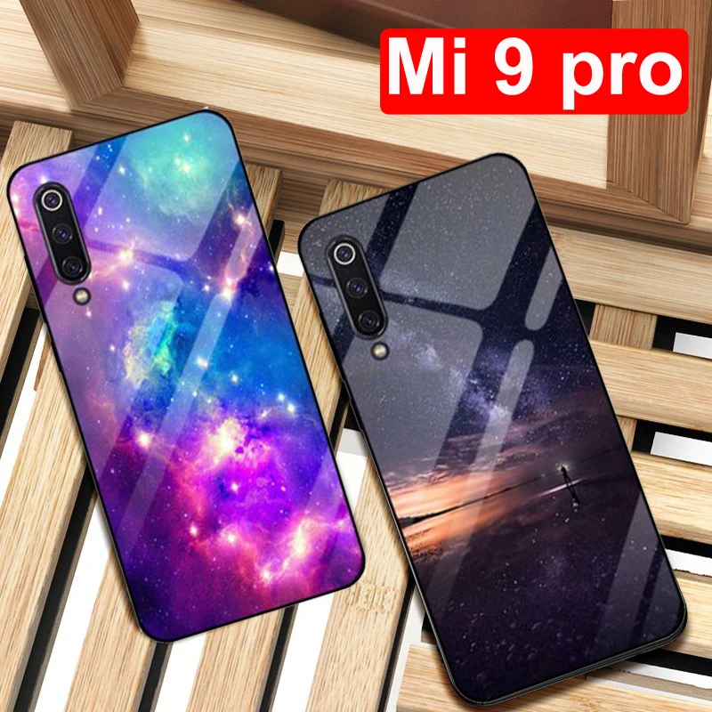Чехол для xiaomi mi 9 pro 6 39 дюйма закаленное стекло с рисунком звездного неба + тонкий