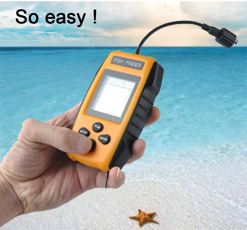 

PDDHKK Portable Sonar Sensor Fish Finder Wired 7.5m Cable with Beam Angle 45 degrees Sonar Depth 100m Fishing Luring TL-88E