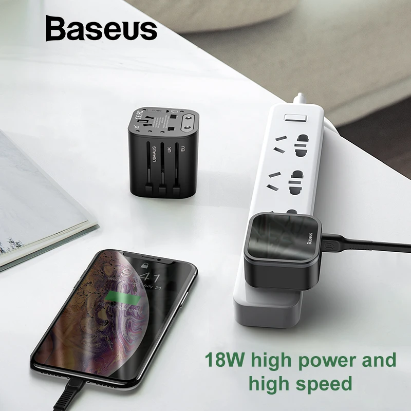 Baseus поддержка Quick Charge 3 0 для samsung зарядное устройство телефона PD iPhone USB 18 Вт
