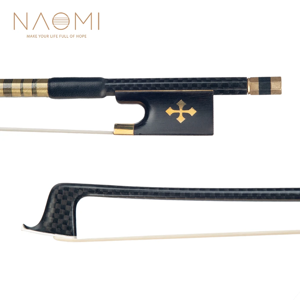 NAOMI 4/4 углеродное волокно Скрипка Лук эбеновая лягушка баланс для 4/4 скрипки круглая палочка новая Скрипка Лук части и аксессуары