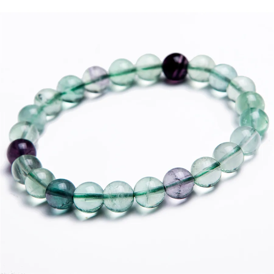 Свободная перевозка груза 8мм природных флюорита кварца браслеты простирания