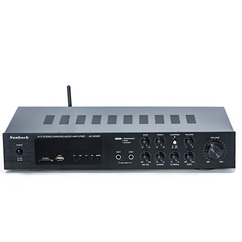 black 220 В 5,1 канал 400 Вт Высокая мощность SD USB FM Bluetooth пульт дистанционного управления усилитель мощности домашний AV усилитель - Цвет: black