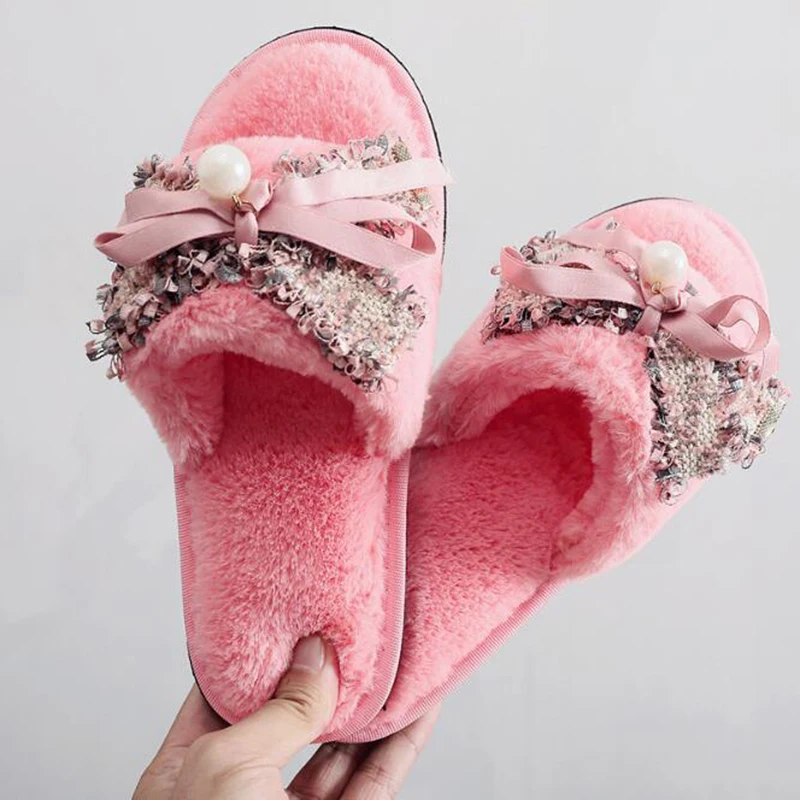 Женские хлопковые тапочки Сезон осень-зима Теплая повседневная домашняя женская