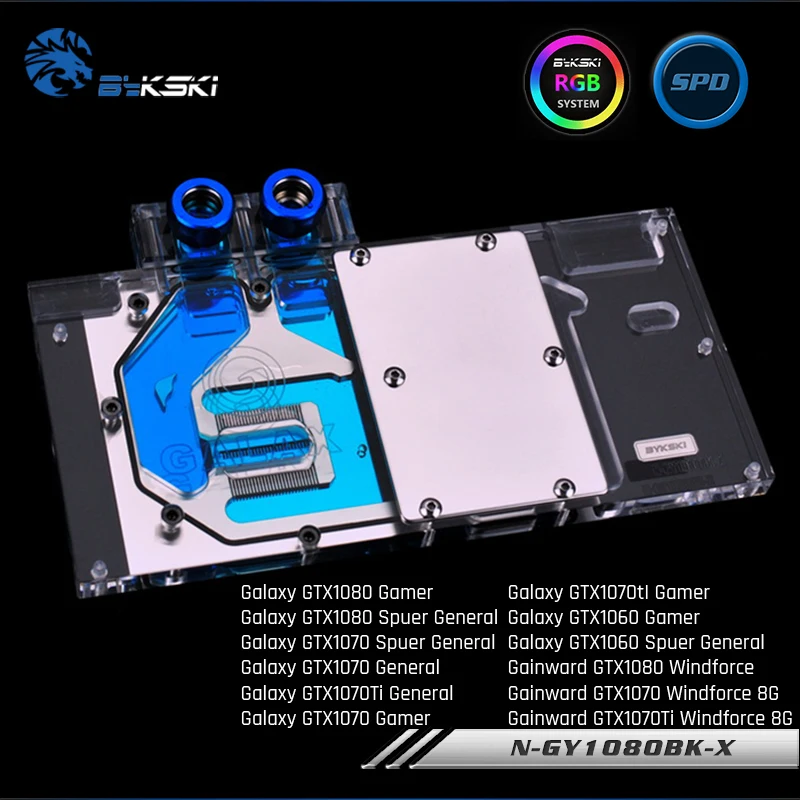 Bykski N GY1080BK X полное покрытие графическая карта водяного охлаждения блок для