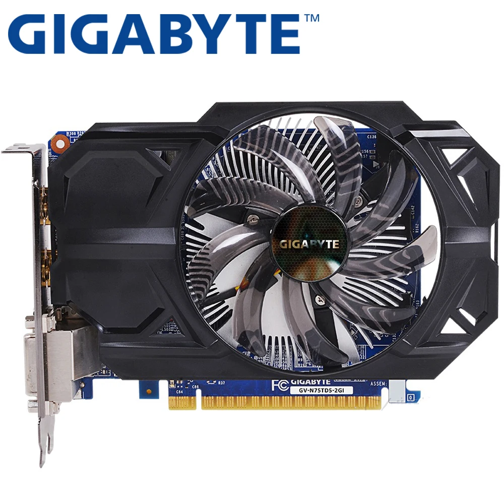 GIGABYTE, оригинальная Видеокарта GTX 750 Ti, 2 Гб, 128 бит, GDDR5, видеокарты для nVIDIA Geforce GTX 750Ti, Hdmi, Dvi, используемые карты VGA