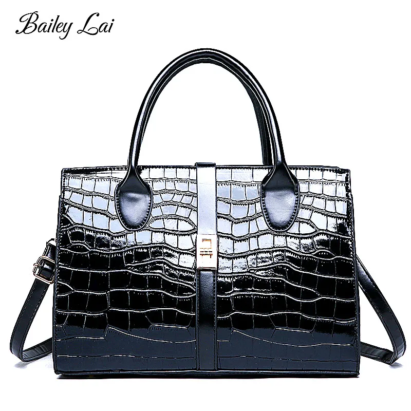 Бренд 2019 Новое поступление модные женские сумки из крокодиловой кожи pat женская