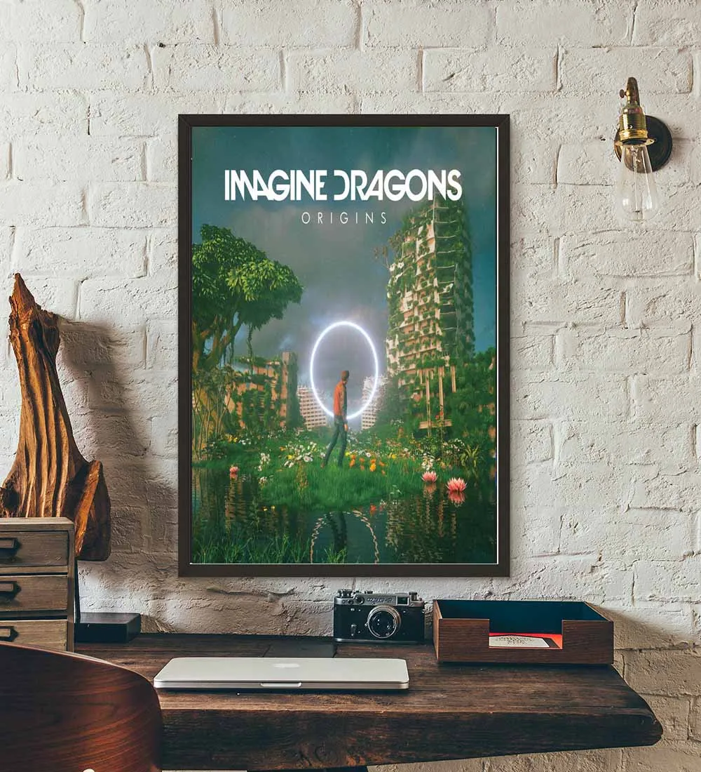 Imagine Dragon плакат Evolve поп-музыка Группа плакаты и принты Холст Живопись стены Искусство картина для гостиной домашний декор - Цвет: Бургундия