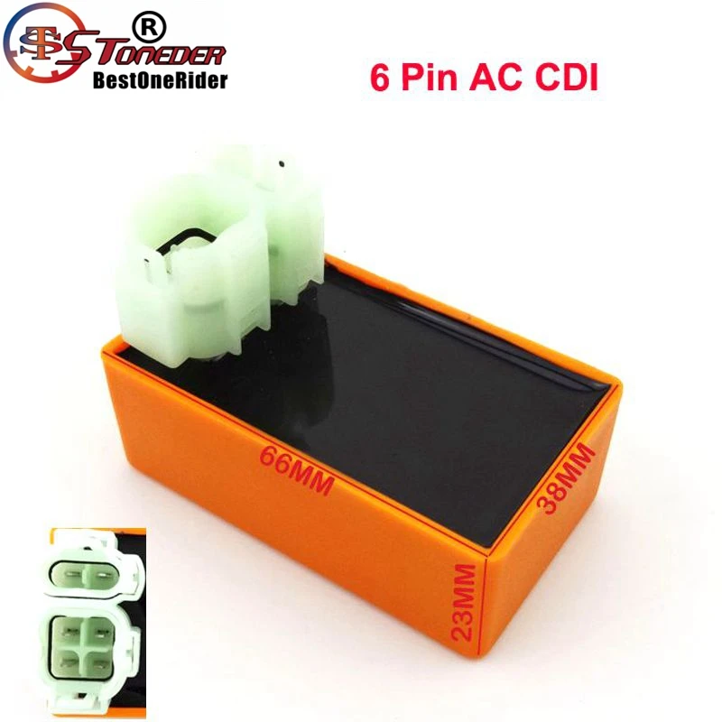 STONEDER 6 Pin AC зажигания CDI Коробка для GY6 50cc 125cc 150cc 139QMB 157QMJ двигатель китайский