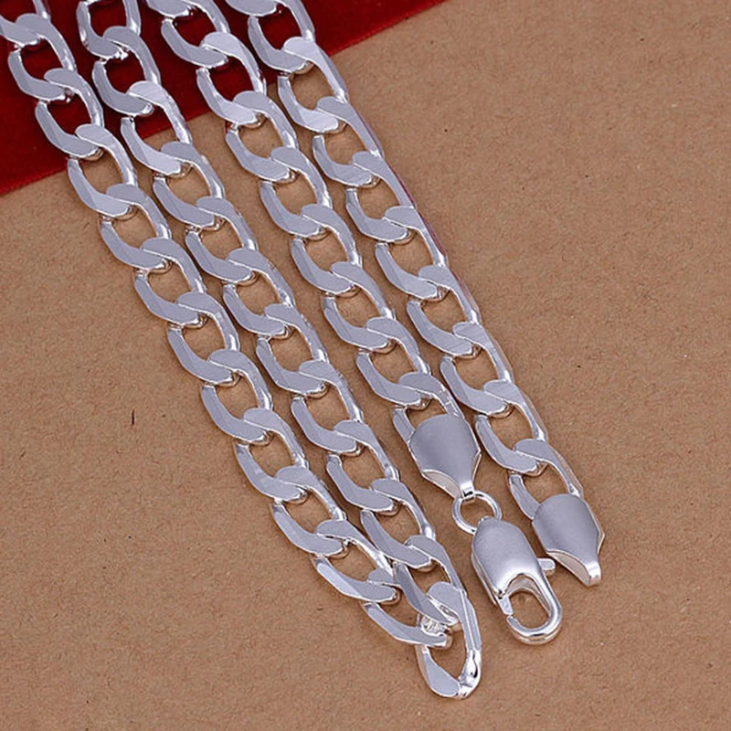 Vogue Men Necklaces Fashionable Silver 8 MM Wide 20 Inches Link Chains Man Male Necklace Jewelry Boyfriends Party Gifts YNS06 | Украшения и