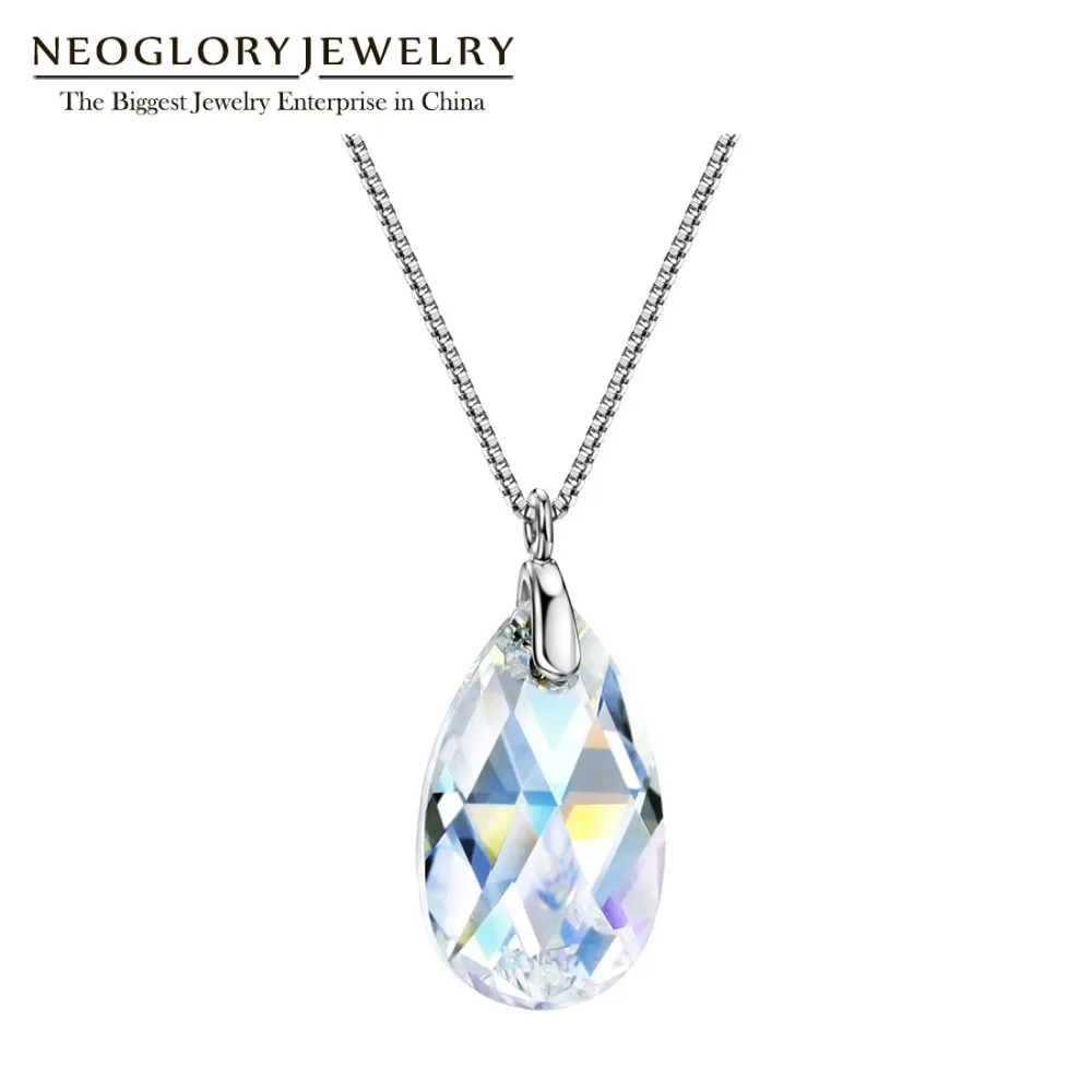 Цепочка с подвеской в виде капли воды серебро 925 пробы|teardrop necklace|chain necklacenecklace simple |