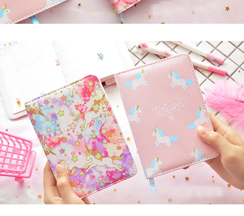 Kawaii Unicorn записная книжка Bullet Journal Agenda Planner Тканевая обложка Записная книжка Дневник ежемесячный недельный для планирования расписания школьные принадлежности