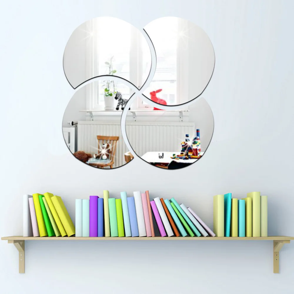 Mirror Crescent Round Decoration 3d Crystal Face Detachable Bedroom Living Room Kitchen TV Background Wall Bathroom Dormitory | Дом и сад
