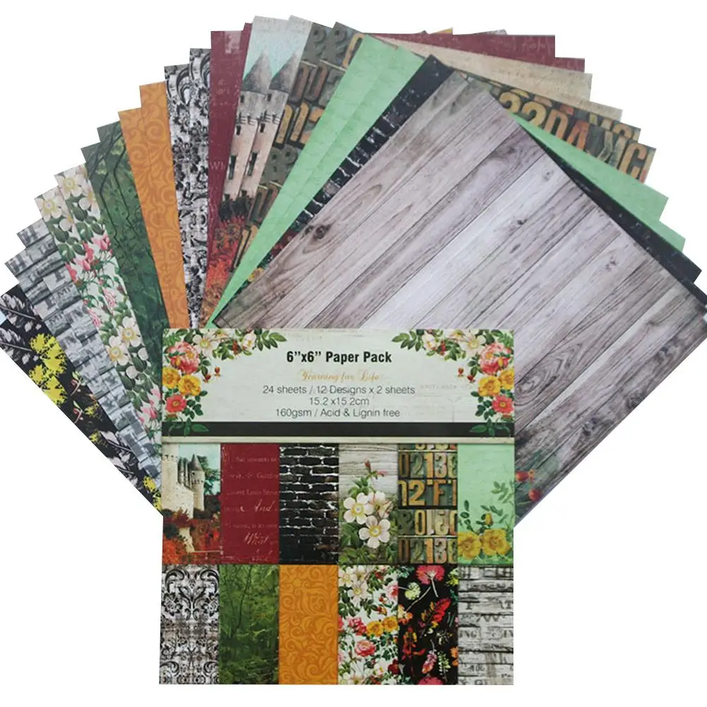 24 шт./компл. бумага для рукоделия фотоальбом скрапбук учётной записи фоновая 6