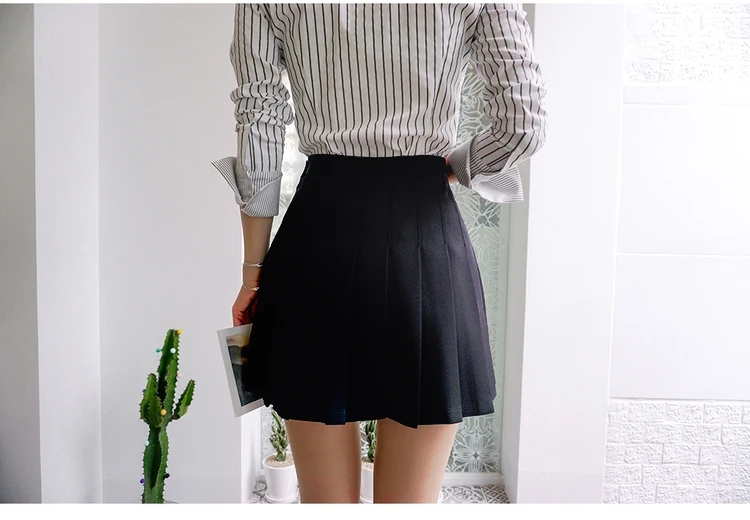 

Empire Women Pleasted Skirt Slim Fit Ruffle Black Vestido Basic All-match 2021 Spring Fashion Korean Women Clothes RWS195002