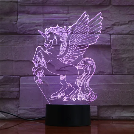 Светодиодный ночник с единорогом Luminaria 3D Детские Подарочные игрушки декор для