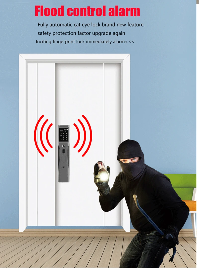 Smart Cerradura WIFI Door Lock Video Peephole Door Camera Fingerprint Password Electronic Lock Viewer Doorbell Remote APP Unlock