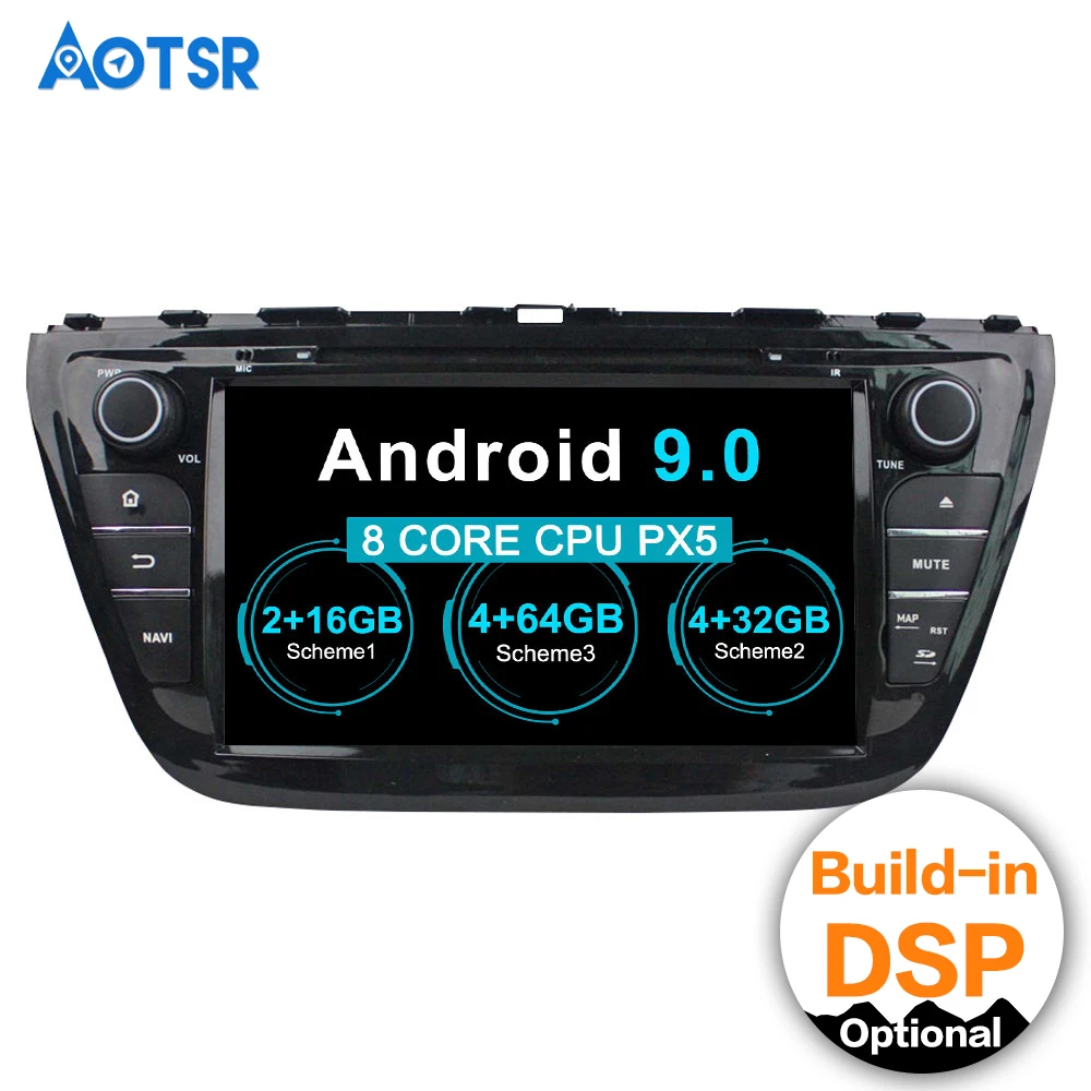 Автомобильный DVD плеер на Android 9 с максимальным объемом 64 ГБ головное устройство