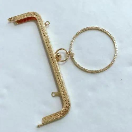 DIY женский кошелек, сумка для монет, металлический каркас, бронзовый, серебряный светильник, золотой цвет, с резным краем, алмазная ручка, 3 шт./лот