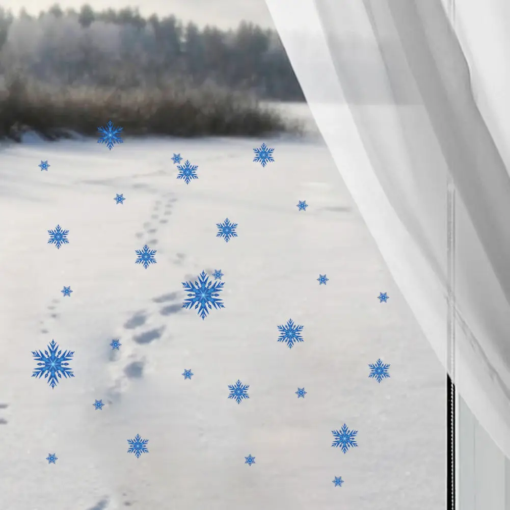 Наклейки на стену в виде снежинок домашний декор витрина наклейка окно стекло - Фото №1