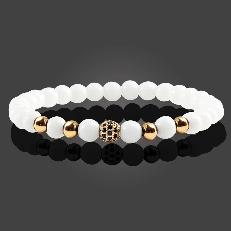 Круглые браслеты из бисера 6 мм бусины натурального камня очаровательные с