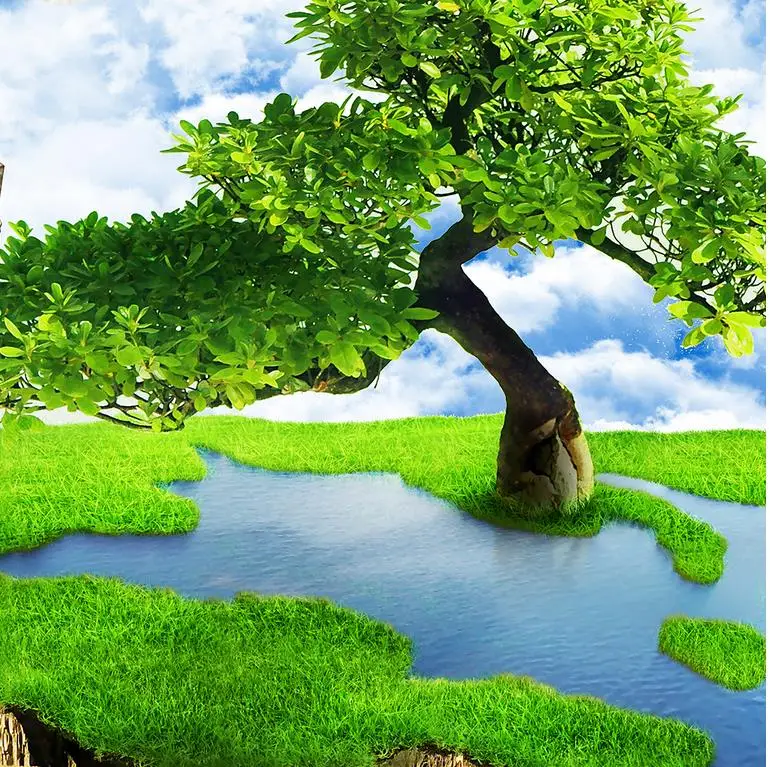 3D Floor Custom Photo Wallpaper Modern Art Sky Rainbow Island PVC Self-adhesive Mural | Обустройство дома