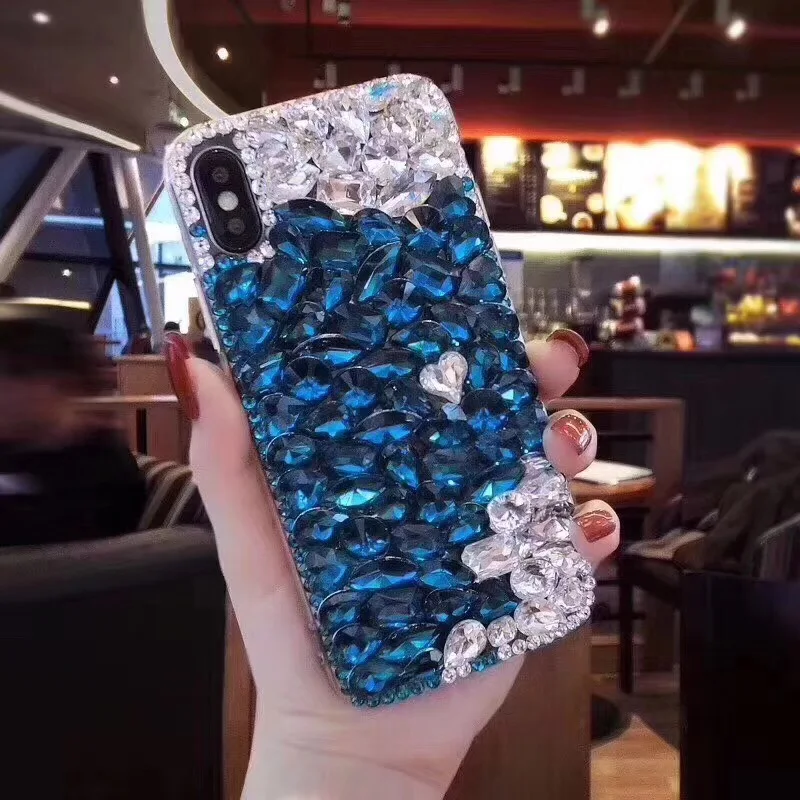 3D Кристалл Сделай сам Алмазная стразы Блик назад для Samsung Галакси Ноут 2 3 4 5 8 Е7 Г530 Он5 Дж3 Дж5 Дж510 Дж7 Плюс Про Дж710 Кейс-кавер он.
