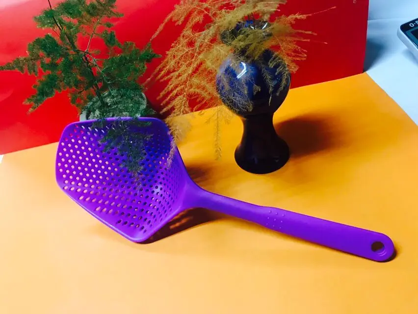 Purple 1 шт Совок Дуршлаг шумовки нетоксичный прочный столовая кухня Аксессуары ситечко кухонные инструменты - Цвет: Purple