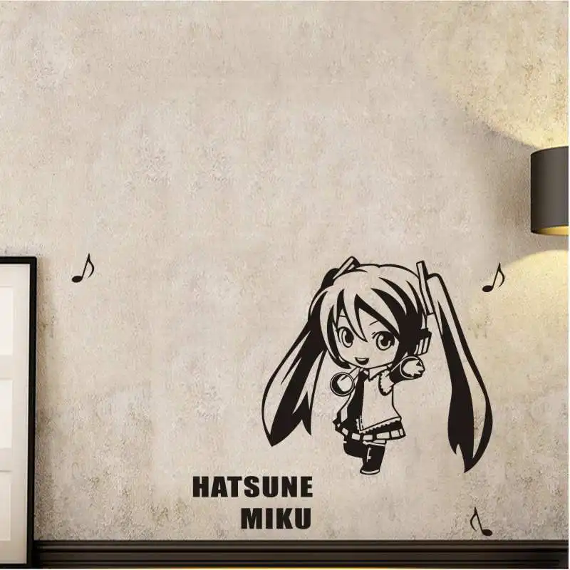 Hatsune Miku наклейки на стены виниловые Декорации для дома декоративные украшения