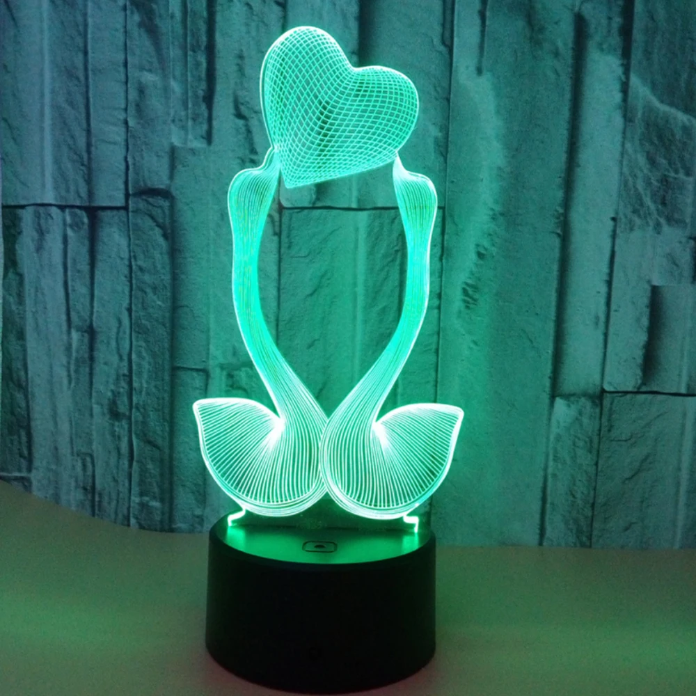 2018 USB ночник 3D визуальная иллюзия Лампа детские новогодние подарки настольная
