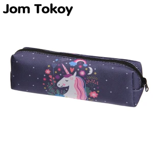 Женская косметичка с 3D принтом Jom tokoy, сумка для макияжа с единорогом, сумка для канцелярских принадлежностей, школьная сумка-карандаш