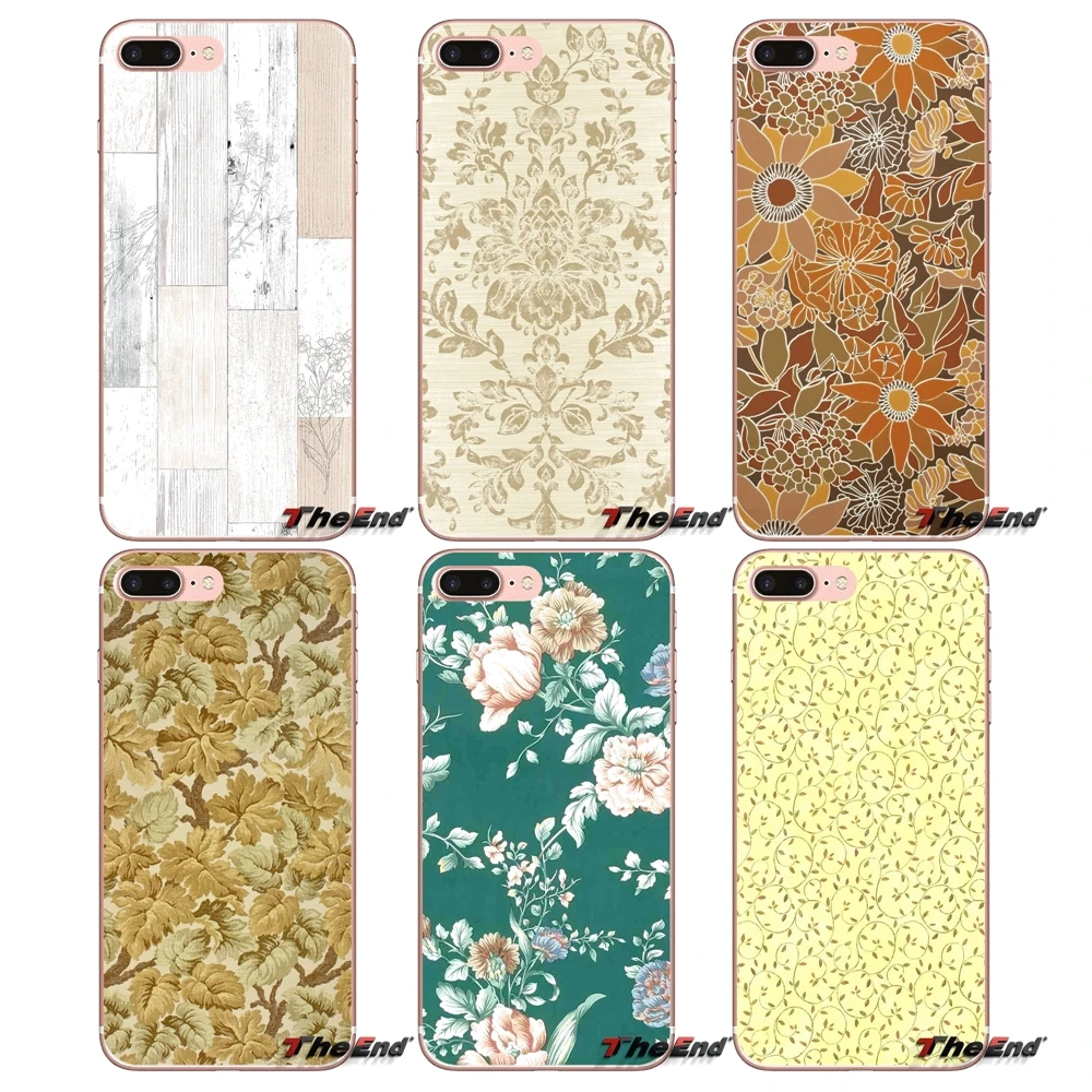 Винтажные Цветы для iPhone X 4 4S 5 5S 5C SE 6 6S 7 8 Plus Samsung Galaxy J1 J3 J5 J7 A3 A5 2016 2017 аксессуары