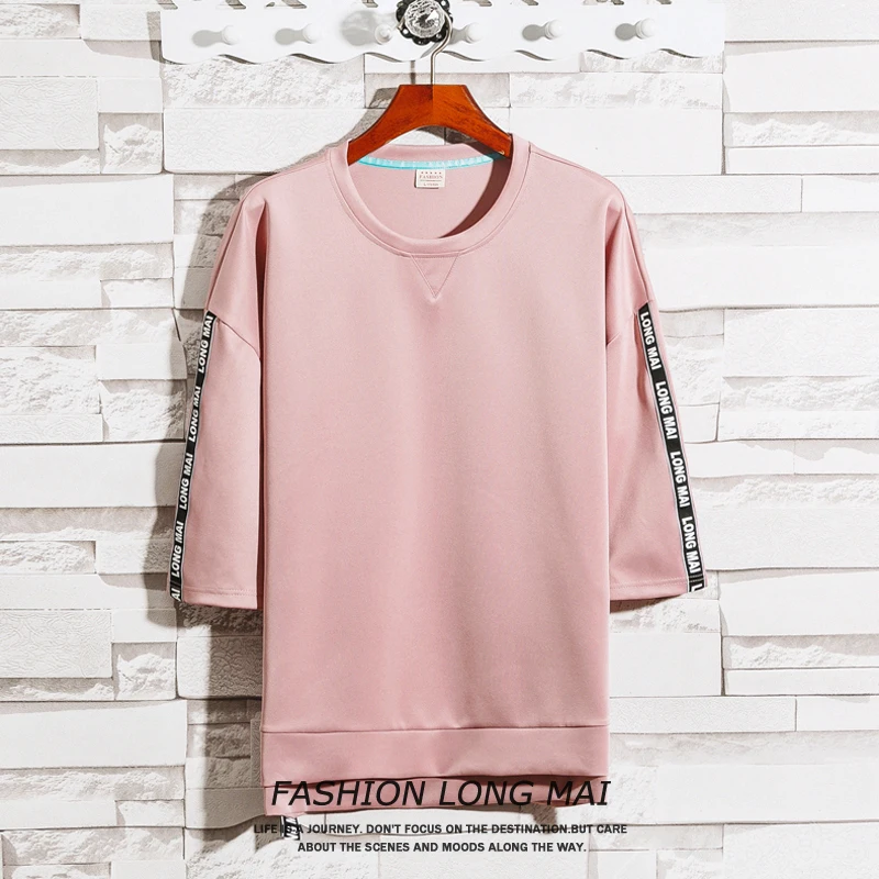 Men's Printed New Style Pullover Three Quart short Sleeved Sweatshirt Tops fashion WY120 | Мужская одежда