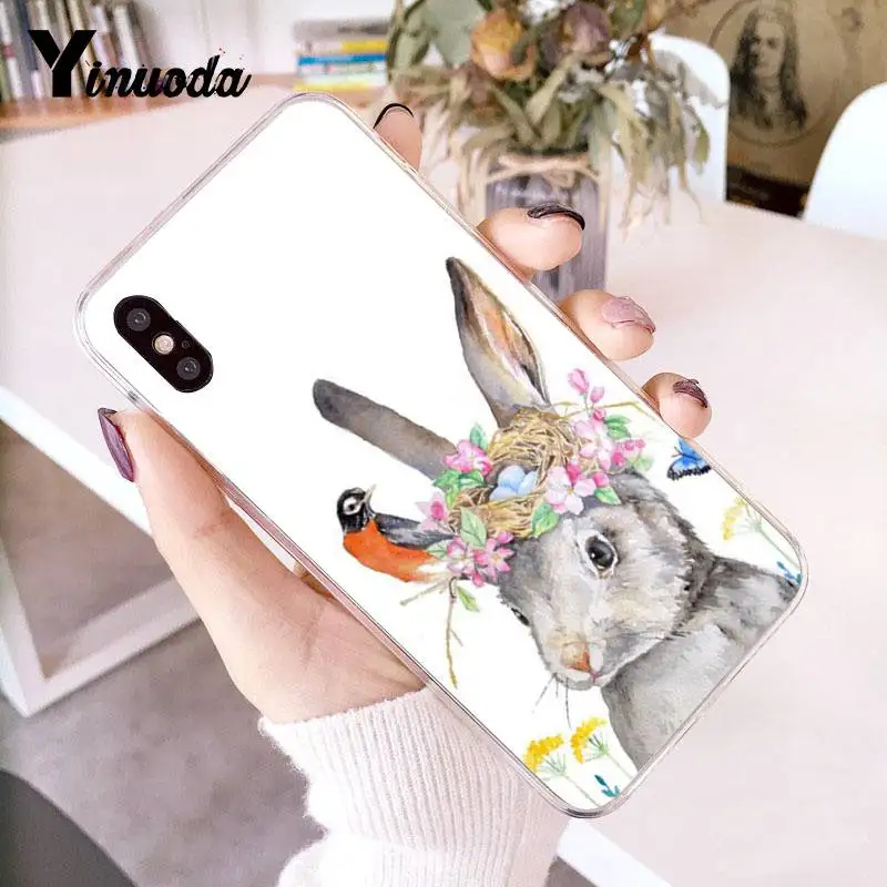 Yinuoda для iPhone 7 6 X чехол Кролик на Луне Прозрачный чехол для телефона чехол для iPhone 8 7 6S Plus X 5 5S SE XR XS XSMAX