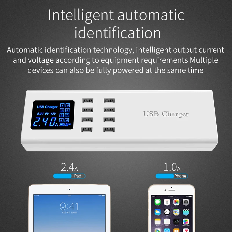 Зарядное устройство для iPhone X Samsung S10 Xiaomi 8 USB портов|Зарядные устройства телефонов|