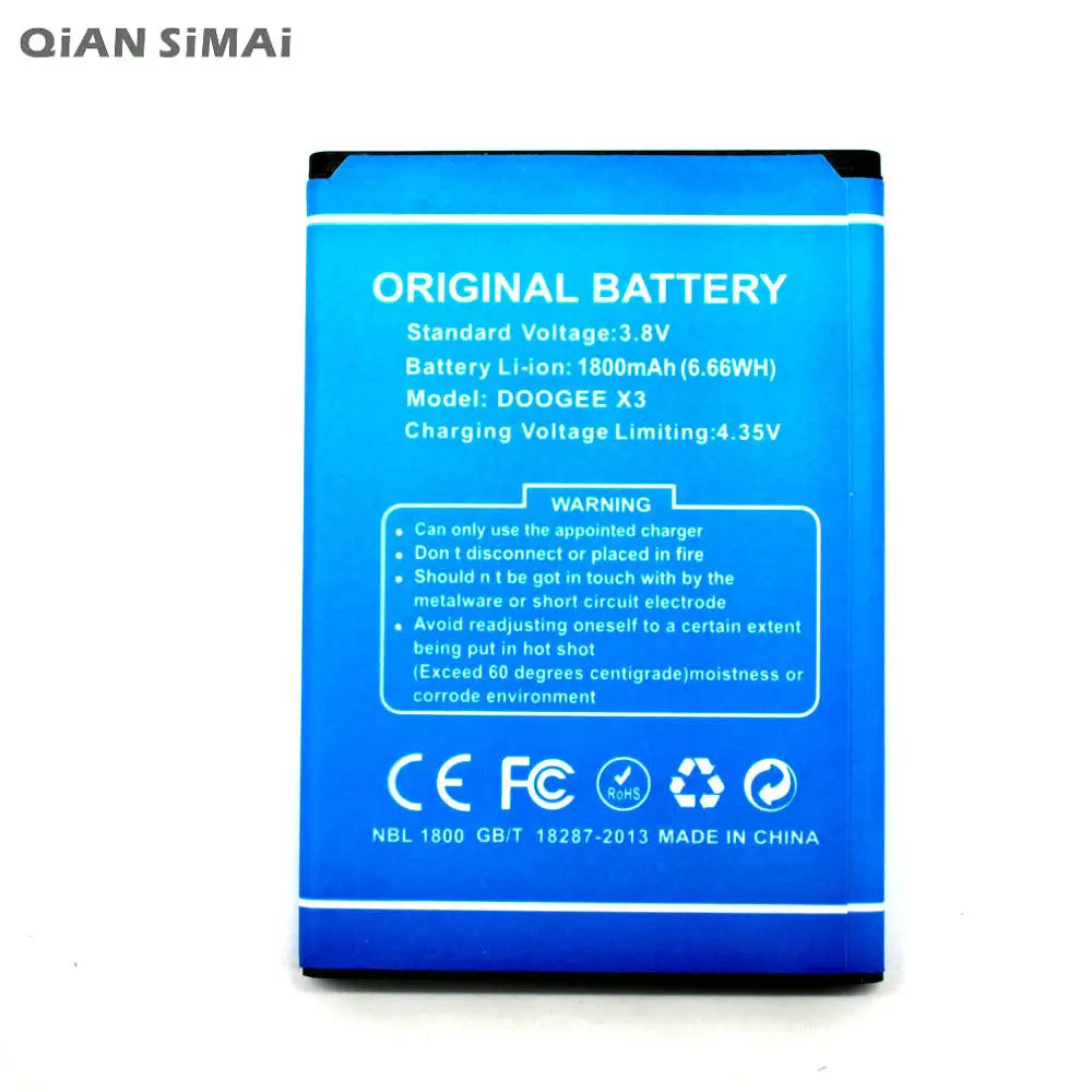 1pcs 100% High Quality 1800mAh Battery For DOOGEE X3 Mobile Phone + Tracking Code | Мобильные телефоны и аксессуары