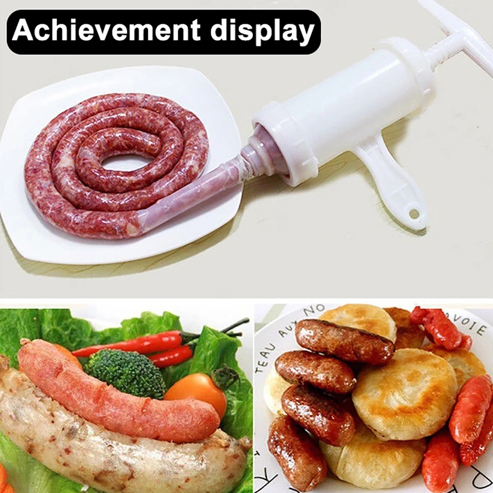 Пластиковый колбасный шприц наполнитель для мяса ручной колбасный шприц Наполнитель& мелкая/грубая Воронка Salami Maker кухонная машина