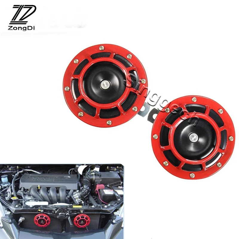 

ZD 2X Car styling For VW Passat B5 B6 Polo Golf 4 5 6 Chevrolet Cruze Lada Granta RAM Air Red Horn alarm loudspeaker Blast Tone