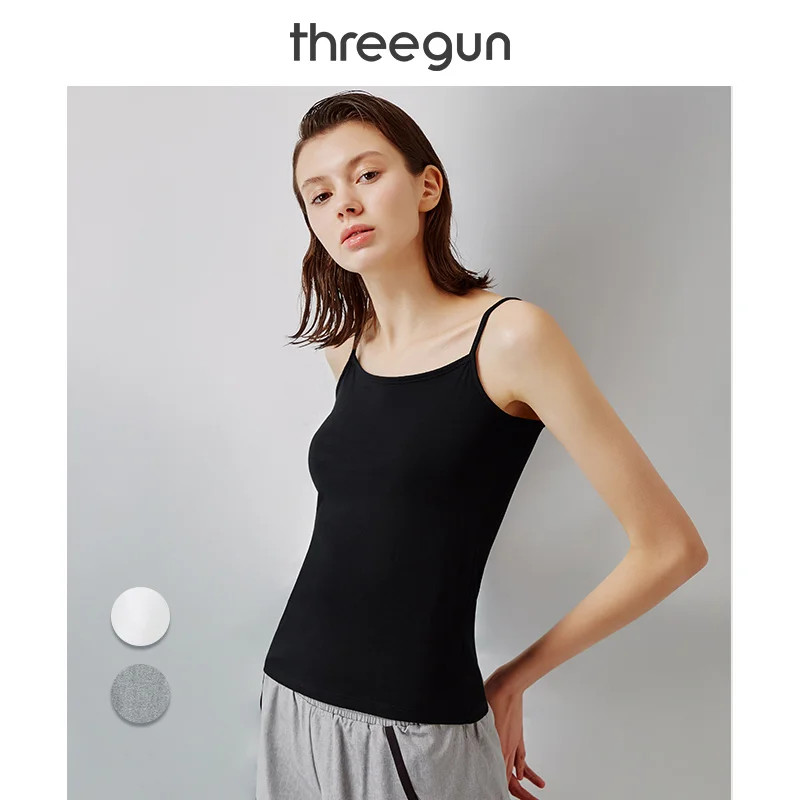THREEGUN новинка 2019 летние женские трикотажные майки топы для девочек хлопковые